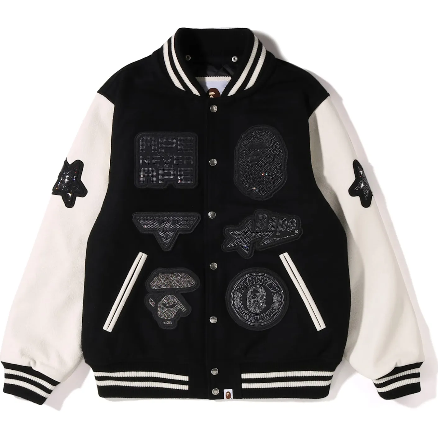 A BATHING APE® Shark Hooded Varsity Jacket